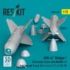 RESKIT RS32-0532 AGM-62 Walleye I ER missiles (2 pcs) with AN/AWG-16 data link pod (1 pcs) (A-4, A-6, A-7, F-4, F/A-18) (3D Printed) (1/32)